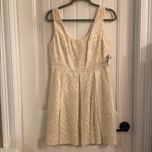 NWT Aidan Mattox cream dress. Sz 12